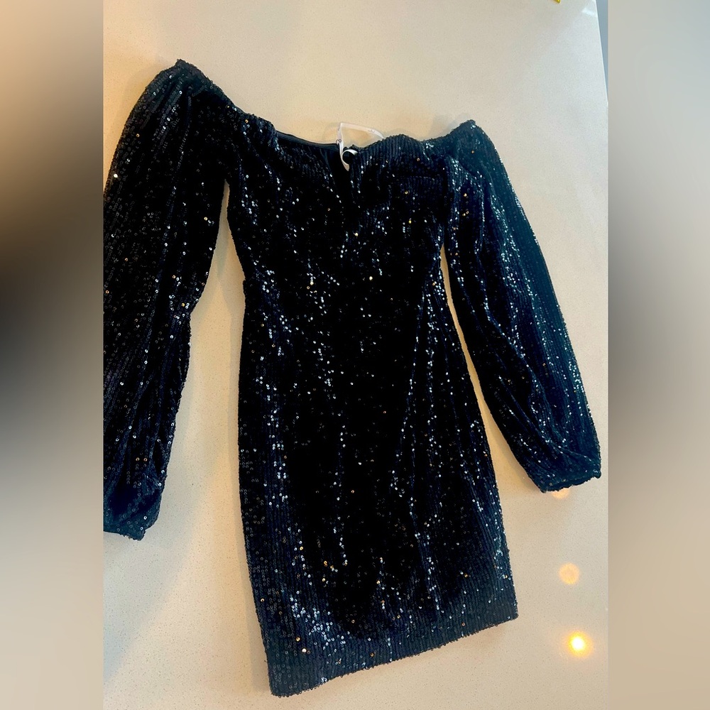 Elegant Off-Shoulder Sequin Dress